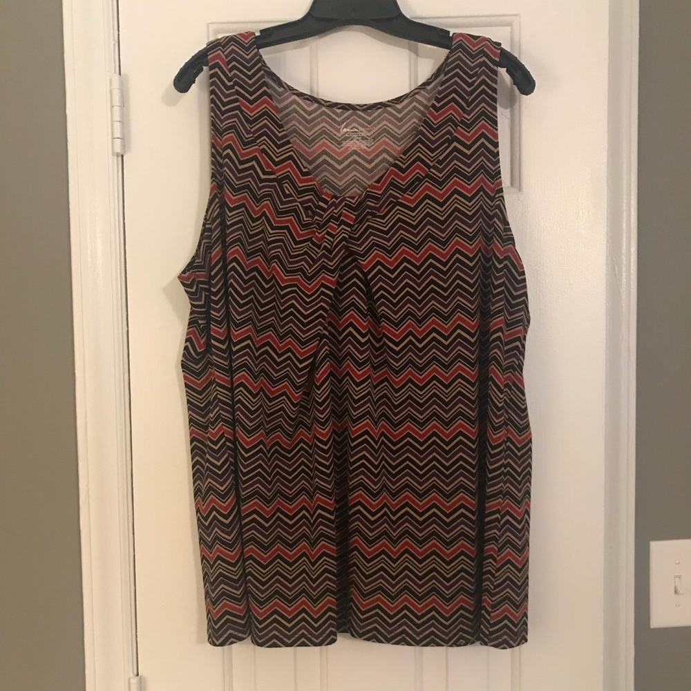 Multi color chevron striped tank